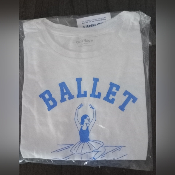 Ballet All Day Kids Costume T-Shirt - White and Blue - Picture 4 of 4